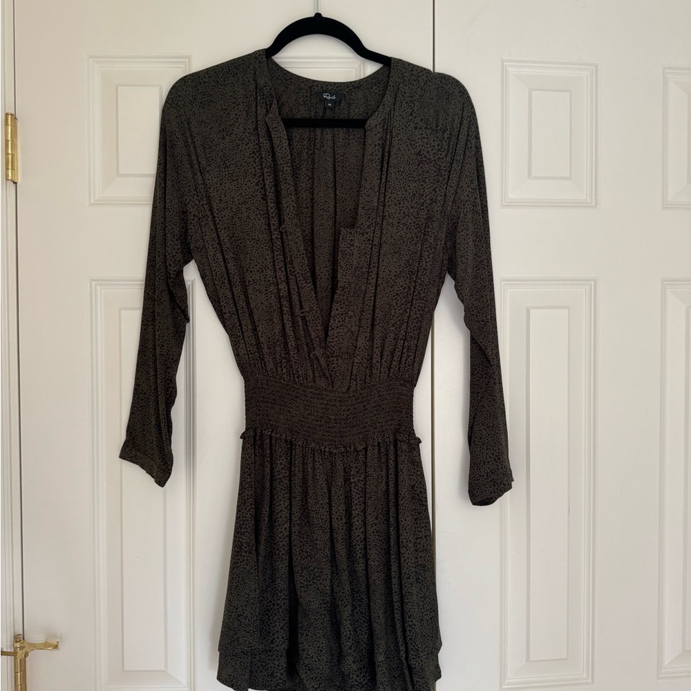 Rails jasmine Green Mini Dress with Long Sleeves